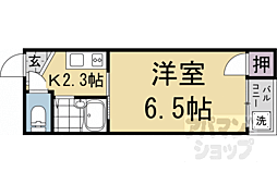 サンシャイン西院 1Kの間取図画像