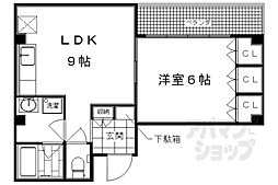 アルベールビル8 1LDKの間取図画像