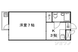 フリーピア鳴滝1 1Kの間取図画像