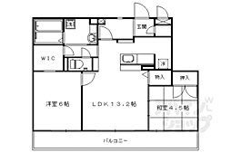 ソレアード嵯峨 2LDKの間取図画像