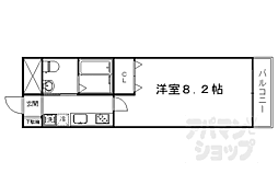 ワンモアハート円町 1Kの間取図画像