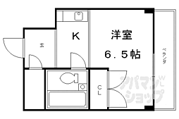 グランタック竜安寺 1Kの間取図画像