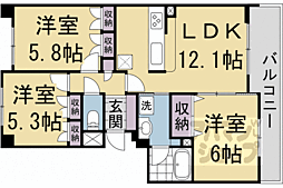 パインフィールド洛西 3LDKの間取図画像