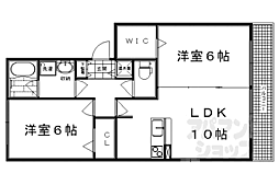 アムール嵐山 2LDKの間取図画像