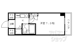 ジョイテル西院 1Kの間取図画像