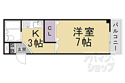 アーバン五条 1Kの間取図画像
