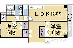 グレイスヴィラ阿部 2LDKの間取図画像