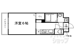 アクアプレイス京都西院 1Kの間取図画像