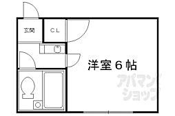ヴィラマスミ2 1Kの間取図画像