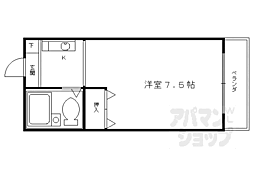 ドミ大田 1Kの間取図画像