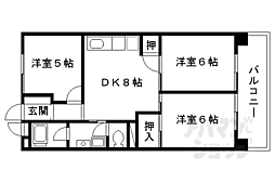 グリシーヌ京都西京極 3DKの間取図画像