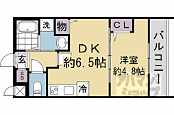 ベラジオワールドアイ京都円町 1DKの間取図画像