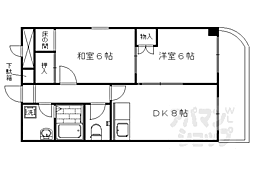 シャトル新御池 2LDKの間取図画像