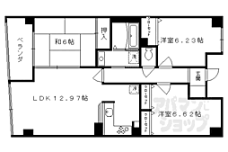 パインフィールド五条 3LDKの間取図画像