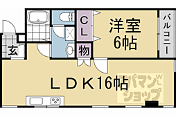 カームネス 1LDKの間取図画像