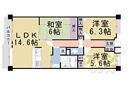 ファミールガーデン二条駅前WEST 3LDKの間取図画像