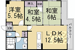 ヴィラ大成さが 3LDKの間取図画像