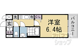 ファステート京都西院パール 1Kの間取図画像