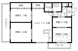 ル・シェール西院 4LDKの間取図画像