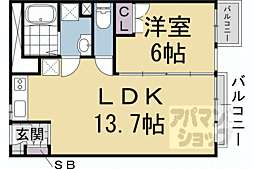 友禅ハイツ 1LDKの間取図画像