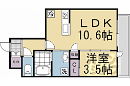 attrice円町(アトリーチェ円町) 1LDKの間取図画像