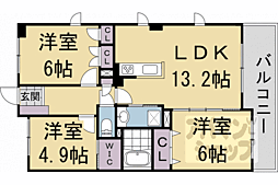 パインフィールド洛西 3LDKの間取図画像