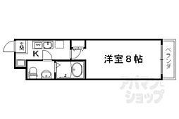 グランドパレス西院東館 1Kの間取図画像