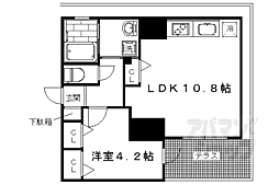 フォレスト西大路五条 1LDKの間取図画像