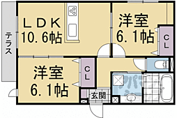 メゾンリーフ 2LDKの間取図画像