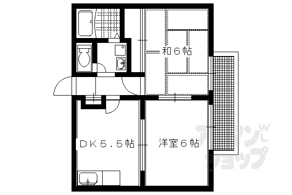 京都府京都市左京区下鴨南芝町(賃貸アパート2DK・1階・40.92㎡)の写真 その2