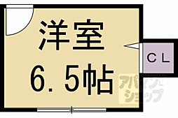 京阪本線 出町柳駅 徒歩17分の賃貸アパート 1階ワンルームの間取り