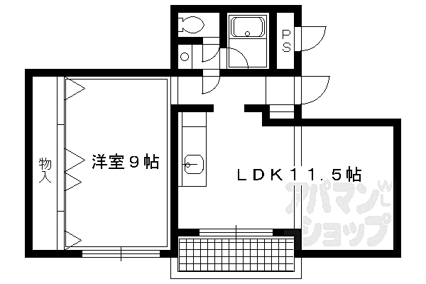 京都府京都市左京区下鴨泉川町(賃貸マンション1LDK・3階・42.33㎡)の写真 その2