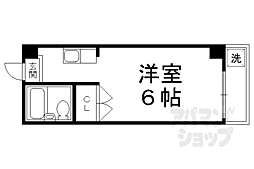 京都市営烏丸線 松ヶ崎駅 徒歩6分の賃貸マンション 3階1Kの間取り