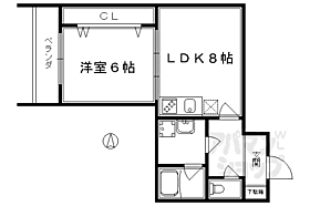 京都府京都市中京区西ノ京池ノ内町（賃貸マンション1LDK・1階・38.85㎡） その2