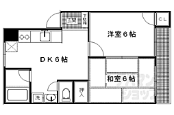 サンヴェール相国 2DKの間取図画像