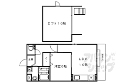阪急京都本線 西院駅 徒歩8分の賃貸アパート 2階1LDKの間取り