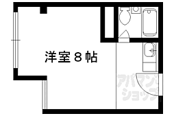 京都市営烏丸線 北山駅 徒歩10分の賃貸マンション 3階1Kの間取り