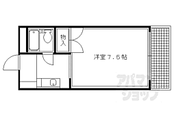 京都市営烏丸線 北山駅 徒歩10分の賃貸マンション 2階1Kの間取り