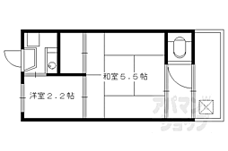 京福電気鉄道北野線 北野白梅町駅 徒歩18分の賃貸マンション 2階2Kの間取り