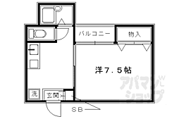 シルクハウス一条 3階1Kの間取り