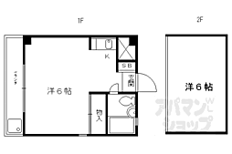 リンデンハイム 1Kの間取図画像