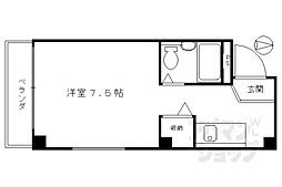 京阪本線 神宮丸太町駅 徒歩6分の賃貸マンション 3階1Kの間取り