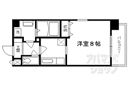 阪急京都本線 大宮駅 徒歩3分の賃貸マンション 4階1Kの間取り