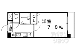 京福電気鉄道北野線 北野白梅町駅 徒歩5分の賃貸マンション 5階1Kの間取り