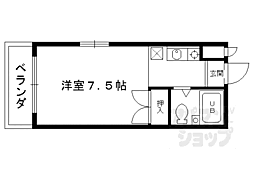 阪急京都本線 西院駅 徒歩10分の賃貸マンション 2階1Kの間取り