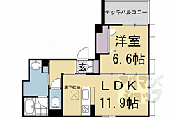 リベルテ猪熊 101 1階1LDKの間取り
