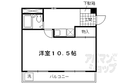 御所俵 1Kの間取図画像