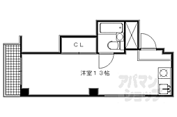 エスポワール3 ワンルームの間取図画像