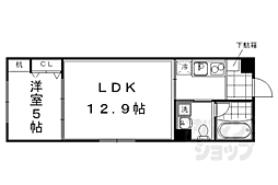 Optima御所西藪之内町 1LDKの間取図画像