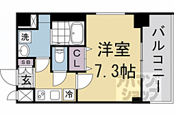 プレサンス京都北野白梅町 1Kの間取図画像